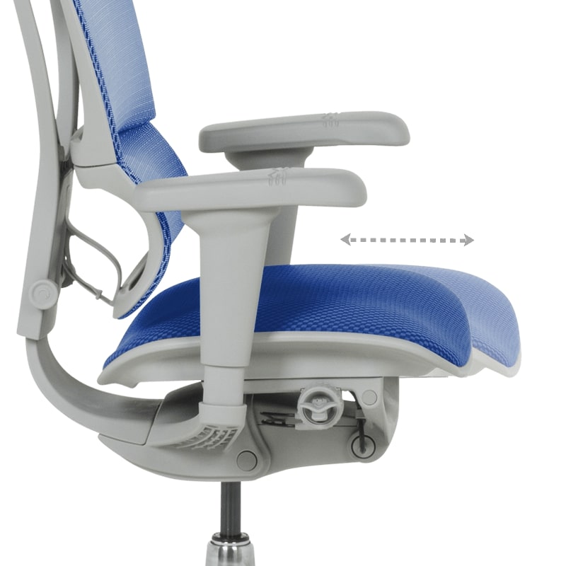 Ергономичен офис стол Ultra сива рамка-син